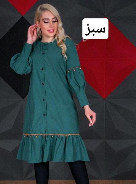 عکس مدل مانتو شیک و باکلاس بلند دکمه دار