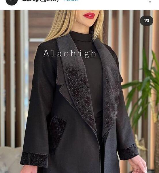 عکس مدل مانتو بلند زنانه مشکی