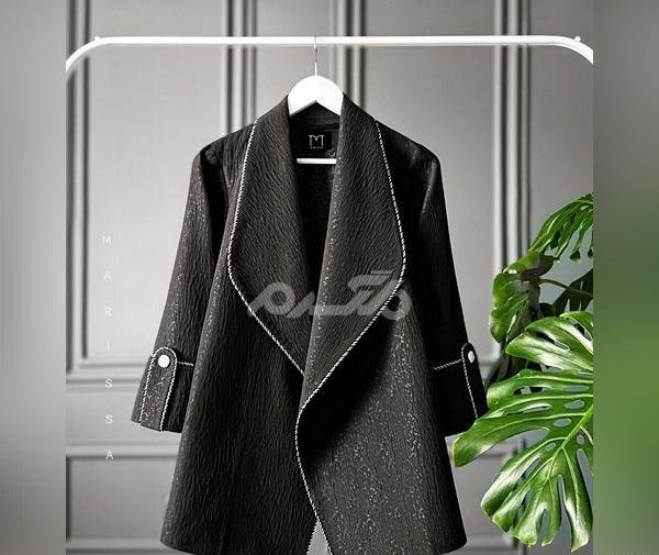 عکس مدل مانتو بلند ژاکارد مشکی