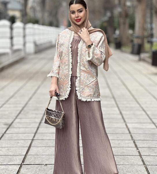 عکس مدل مانتو ژاکارد بلند زنانه