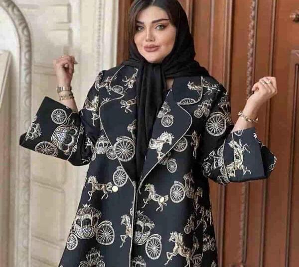 عکس مدل مانتو کتی بلند ژاکارد
