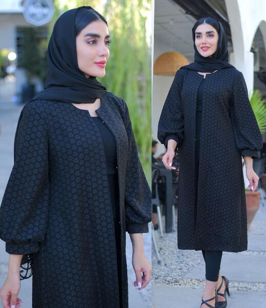 عکس مدل مانتو مجلسی بلند زنانه مشکی
