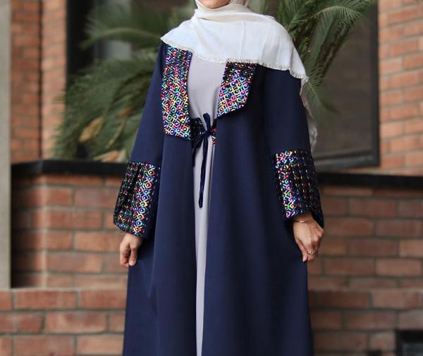 عکس مدل مانتو بلند رنگی مجلسی