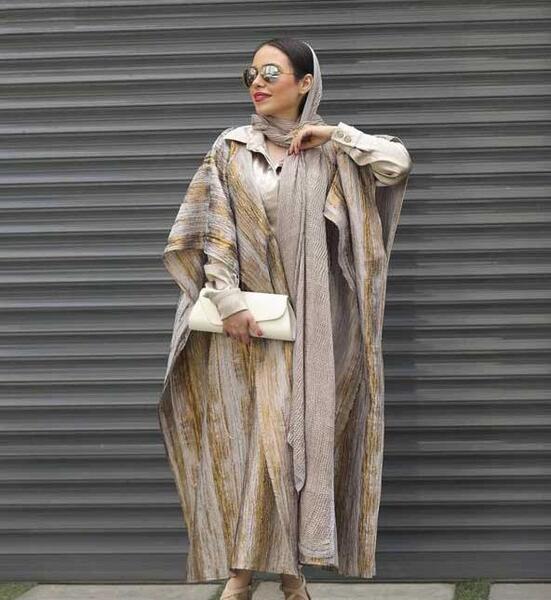 عکس مدل مانتو بلند رنگی مجلسی