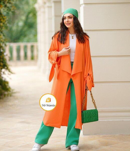 عکس مدل مانتو بلند رنگی مجلسی