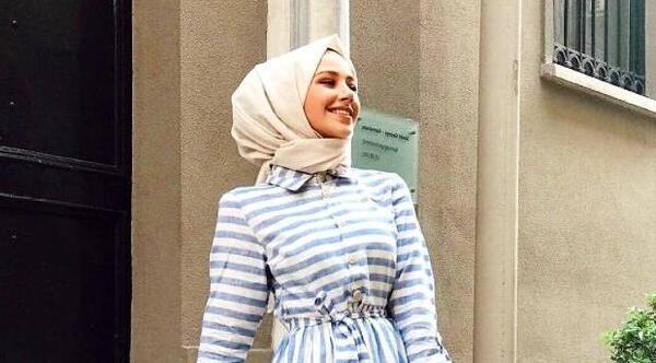 عکس مدل مانتو بلند با پارچه راه راه