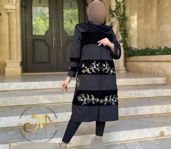 عکس مدل مانتو کرپ حریر بلند مجلسی