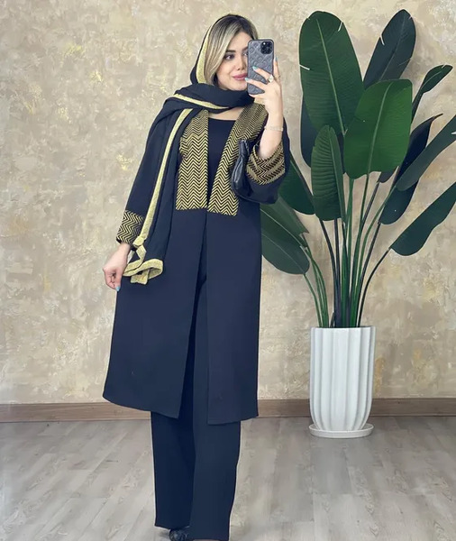 عکس مدل مانتو کرپ حریر بلند مجلسی