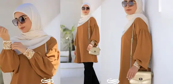 عکس مدل مانتو بلند حجاب دار