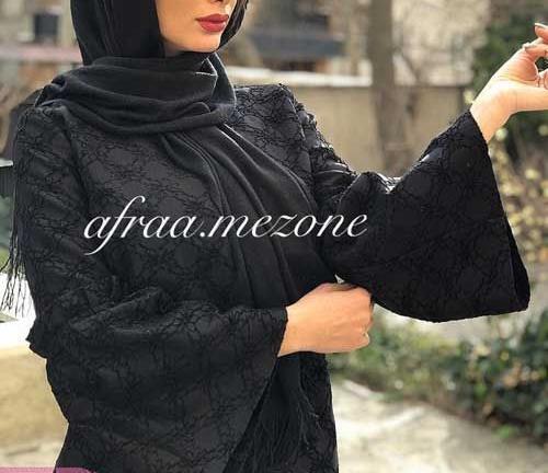 عکس مدل مانتو بلند با پارچه چادری