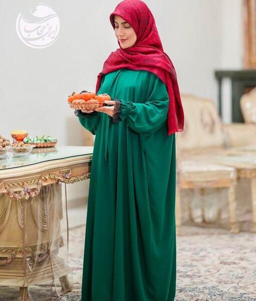 عکس مدل مانتو بلند با پارچه چادری