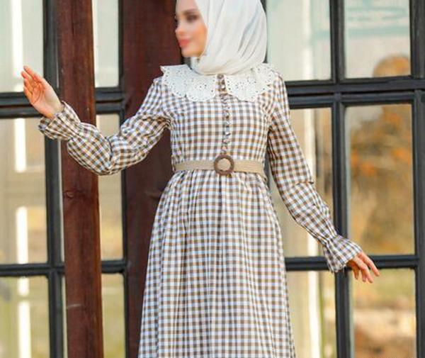 عکس مدل مانتو چهارخونه بلند جلو باز