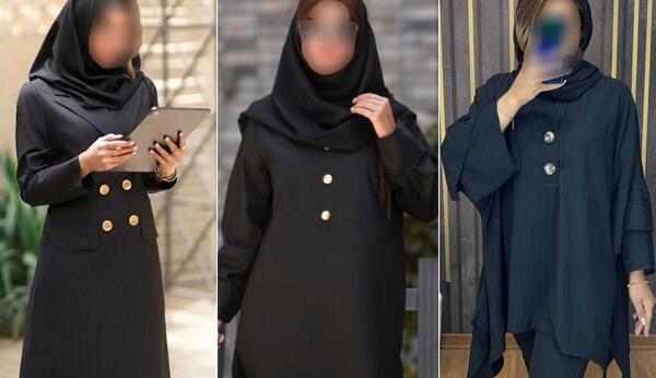 عکس مدل مانتو بلند جلو بسته مشکی