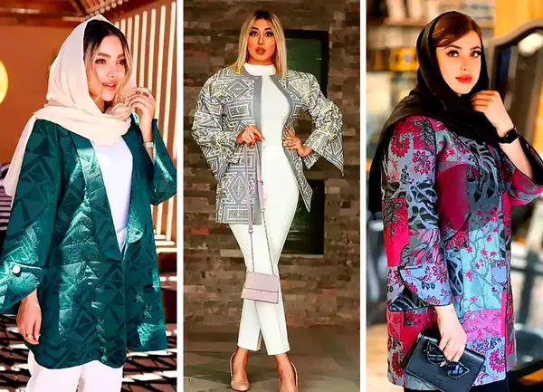 عکس مدل مانتو بلند با پارچه پفکی
