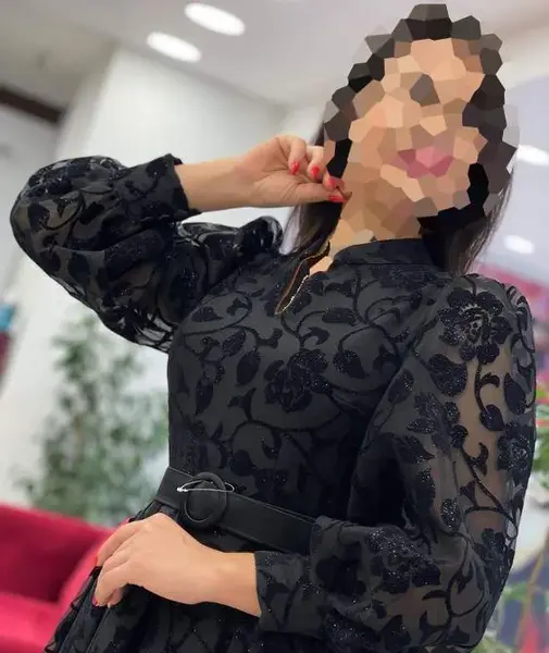 عکس مدل مانتو پفکی مشکی بلند