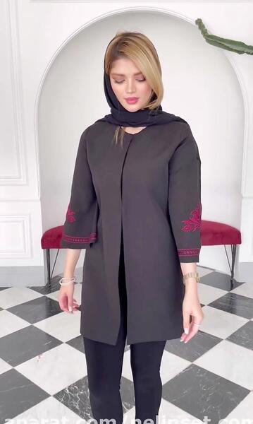 عکس مدل مانتو بلند با پارچه مازراتی
