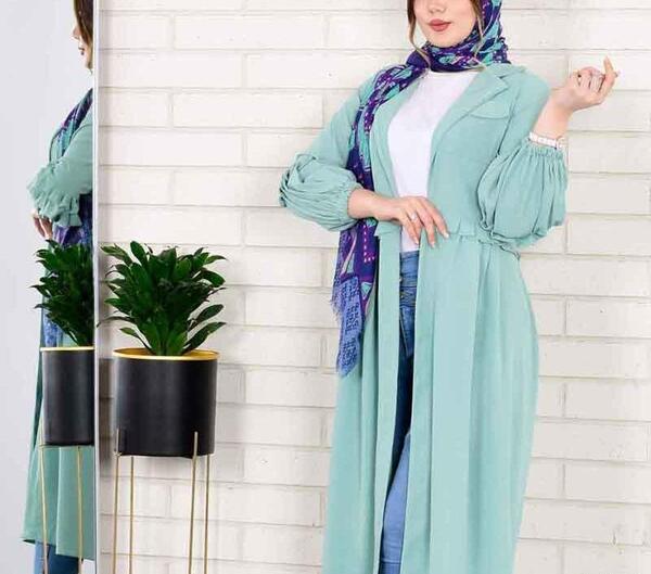 عکس مدل مانتو پشت پیله دار بلند