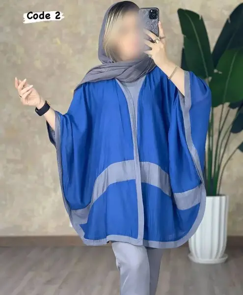 عکس مدل مانتو خفاشی استین مچی بلند