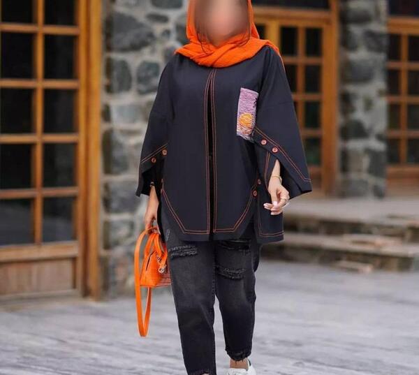 عکس مدل مانتو خفاشی استین مچی بلند