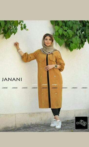 عکس مدل مانتو ساده و بلند با استین مچی