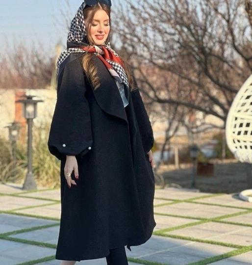 عکس مدل مانتو بلند با استین پفی