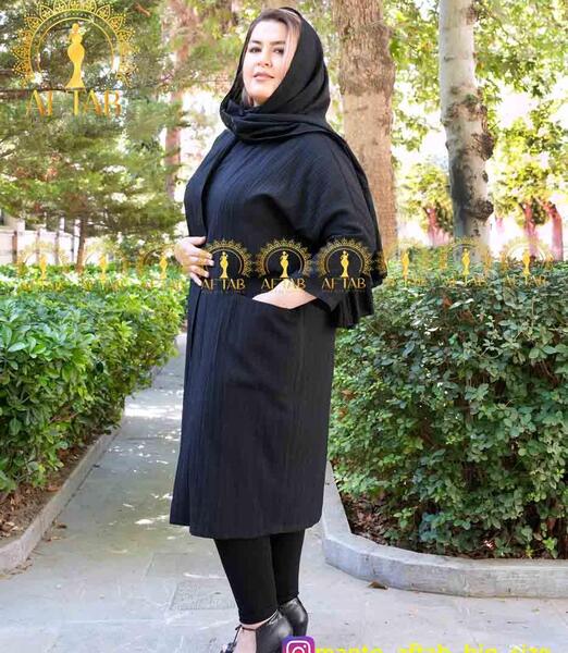 عکس مدل مانتو جدید مشکی ساده