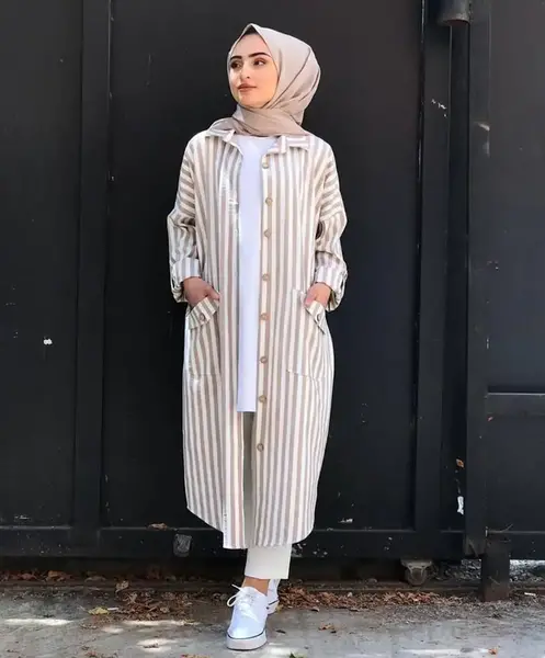 عکس مدل مانتو مازراتی راه راه جدید