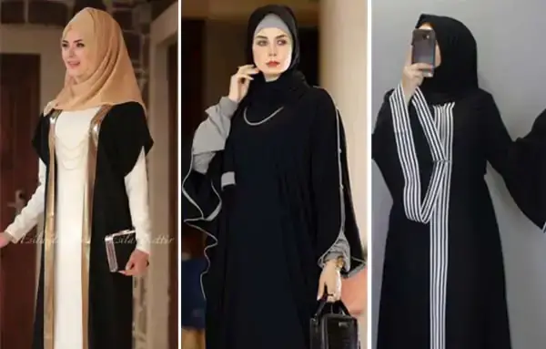 عکس مدل مانتو بلند مشکی کار شده جدید تهران