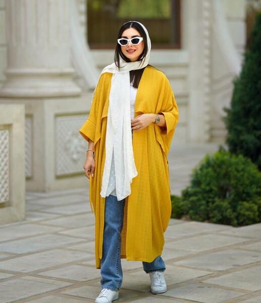 عکس مدل مانتو رنگ لیمویی جدید