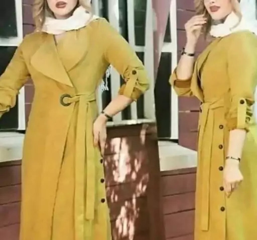 عکس مدل مانتو رنگ لیمویی جدید