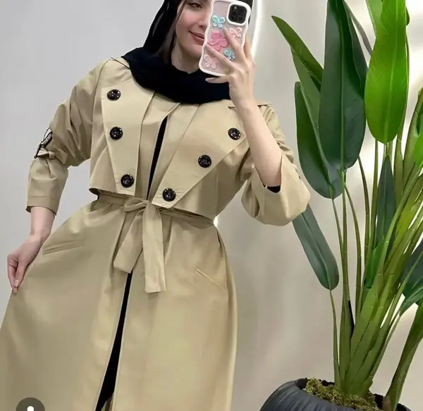 عکس مدل مانتو لمه دکمه دار جدید