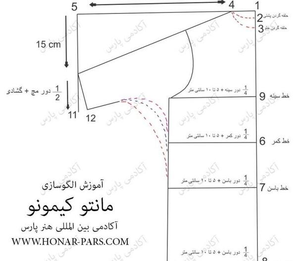 عکس مدل مانتو کیمونو جدید با الگو