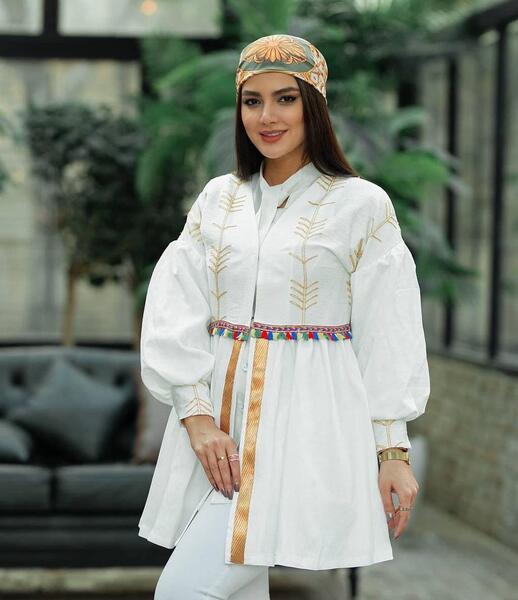 عکس مدل مانتو عروسکی جدید سفید