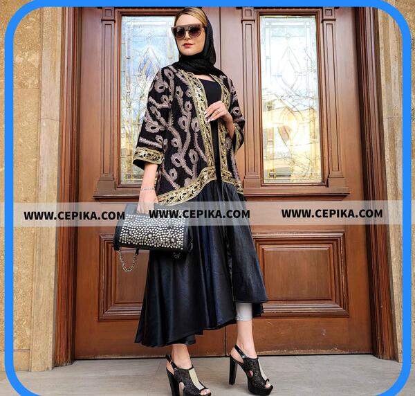 عکس مدل جدید مانتو عبایی مجلسی