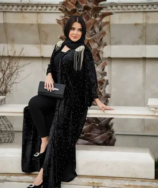 عکس مدل مانتو عبایی جدید جلو بسته
