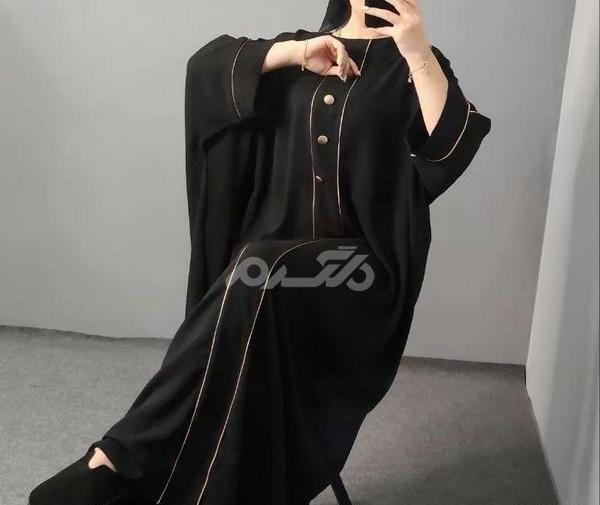عکس مدل مانتو عبایی جدید جلو بسته