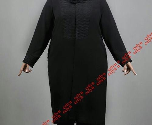 عکس مدل مانتو مشکی جدید سایز بزرگ