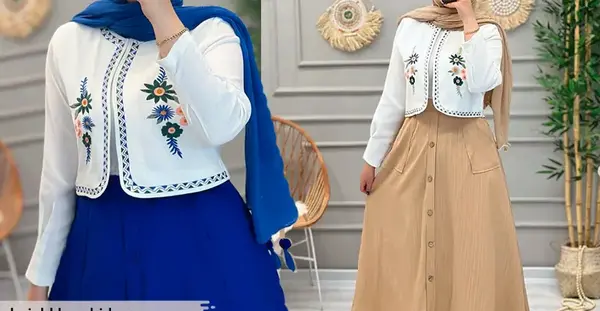 عکس مدل مانتو نخی دوتیکه جدید