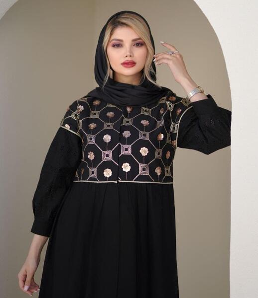 عکس مدل مانتو مشکی جدید دکمه دار