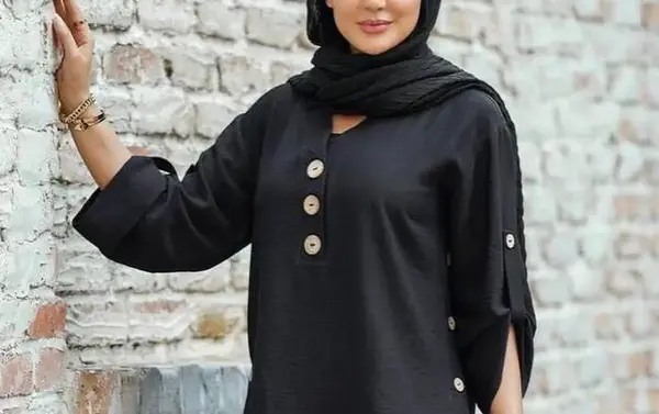 عکس مدل مانتو تابستانی مشکی کوتاه جدید