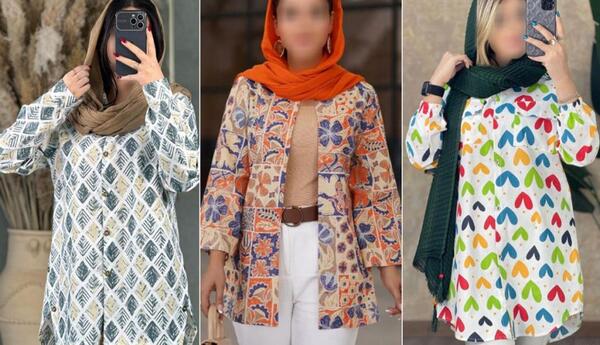 عکس مدل مانتو با پارچه های طرح دار جدید
