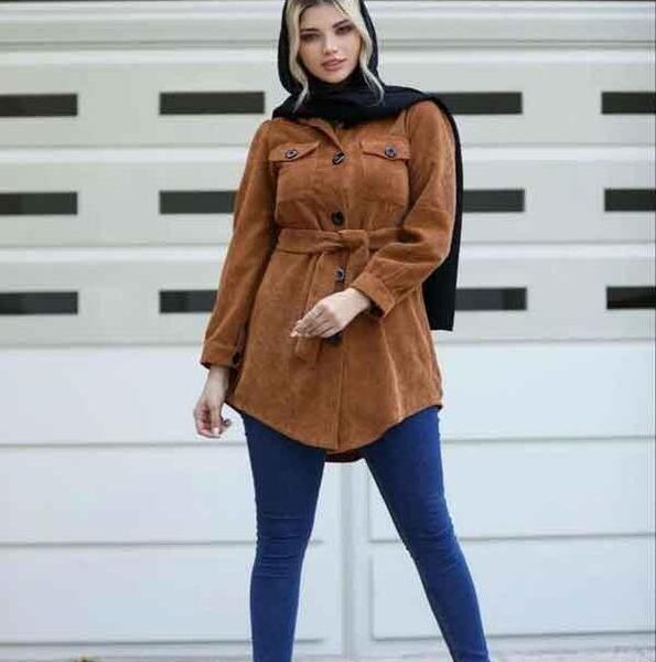 عکس مدل مانتو مخمل کبریتی ریز