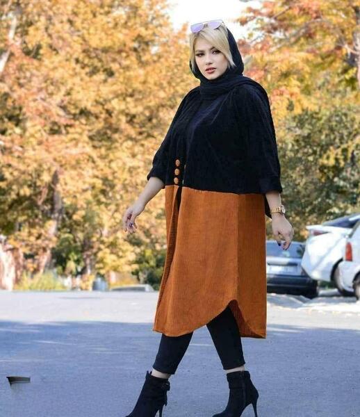 عکس مدل مانتو مخمل پاییزه