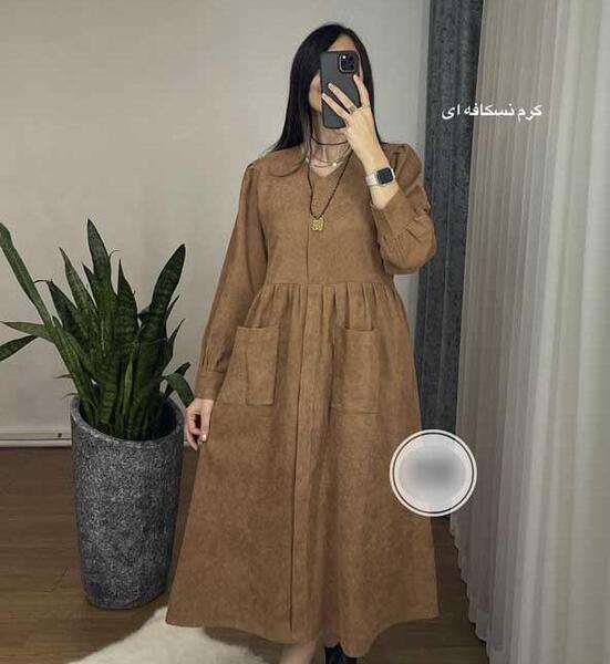 عکس مدل مانتو مخمل کبریتی درشت