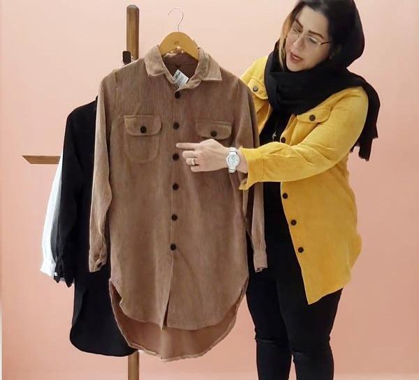 عکس مدل مانتو مخمل کبریتی درشت