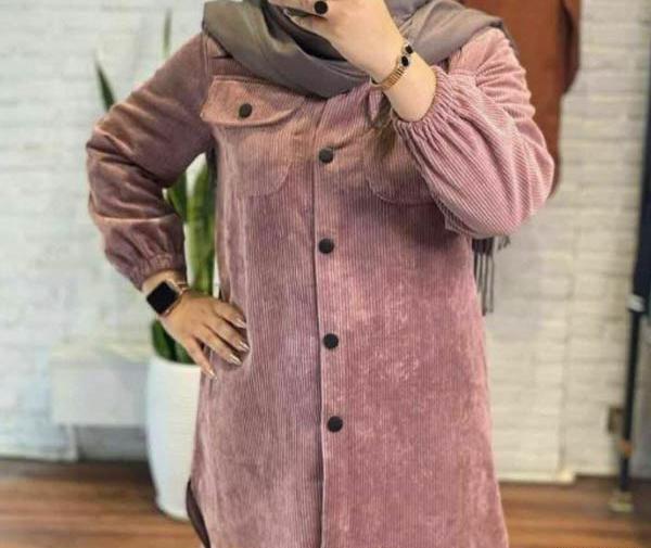 عکس مدل مانتو مخمل کبریتی درشت
