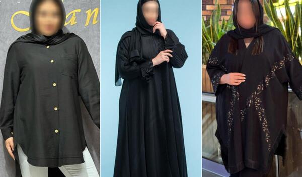 عکس مدل مانتو مجلسی بلند مشکی برای افراد چاق