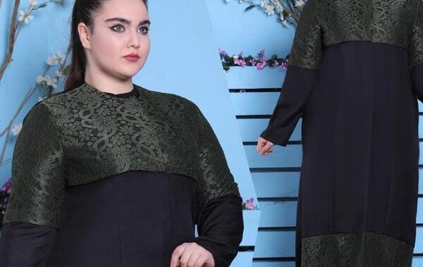 عکس مدل مانتو مجلسی بلند مشکی برای افراد چاق