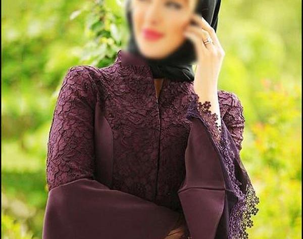 عکس مدل مانتو مجلسی با گیپور مشکی
