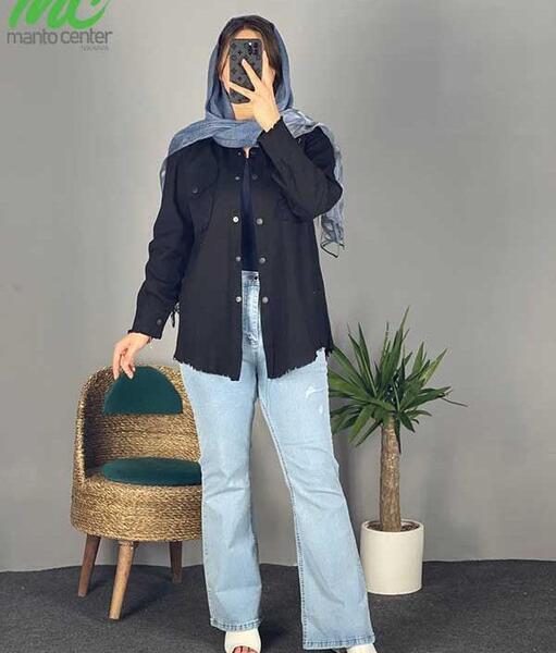 عکس مدل مانتو اسپرت کوتاه دکمه دار